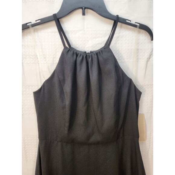Kellywood Dress Size Medium Black Halter Tie Strap Frill Detail Sundress - Picture 2 of 10